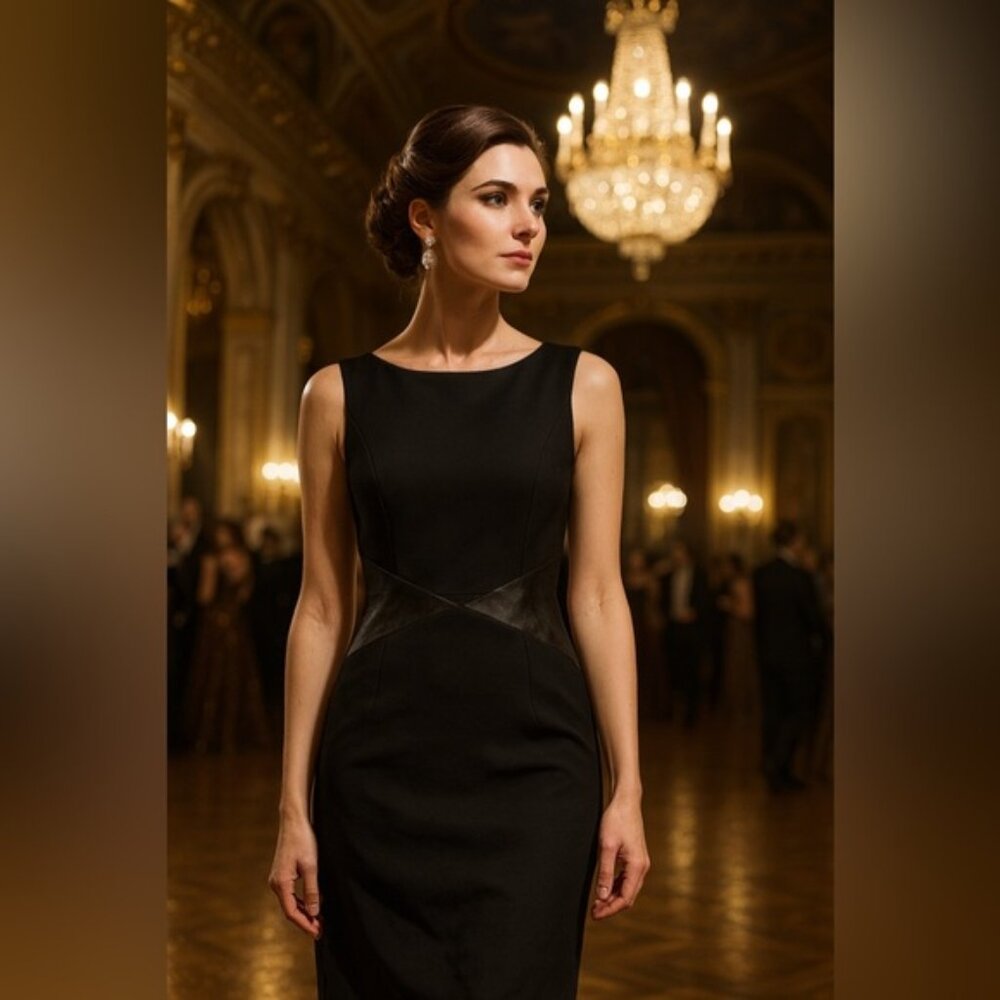 Danier women’s Elegant Black Evening Dress size 8 EUC